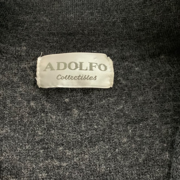 Vintage ADOLFO Wool Quarter- Zip Sweater Sz L 36-38 bust - Picture 8 of 14